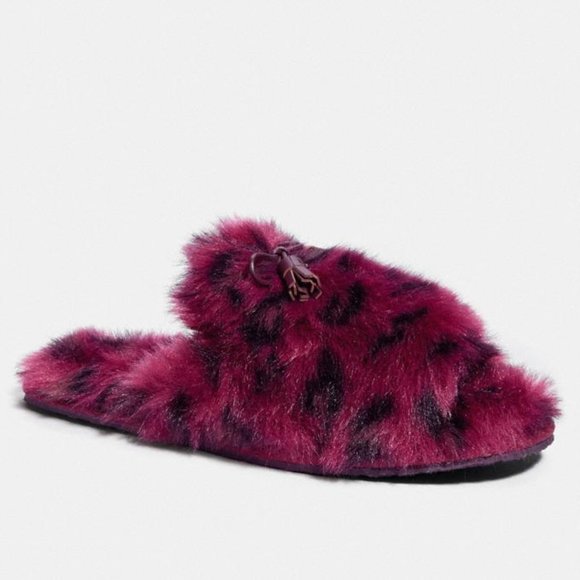 Coach Zoe Slipper With Ocelot Print Size 5 - Picture 1 of 2